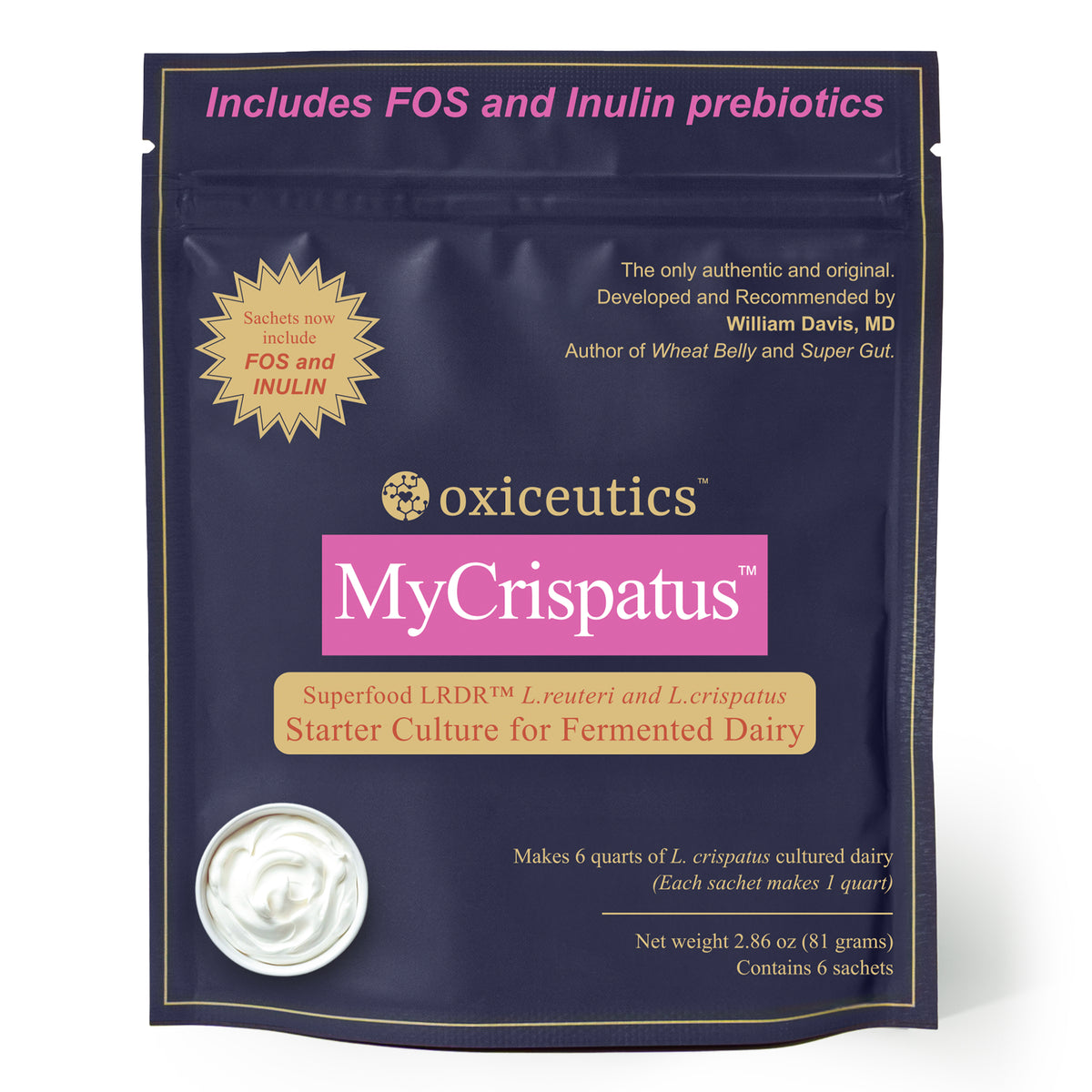 MyCrispatus Fermented Dairy Starter Culture with L. reuteri plus FOS and Inulin