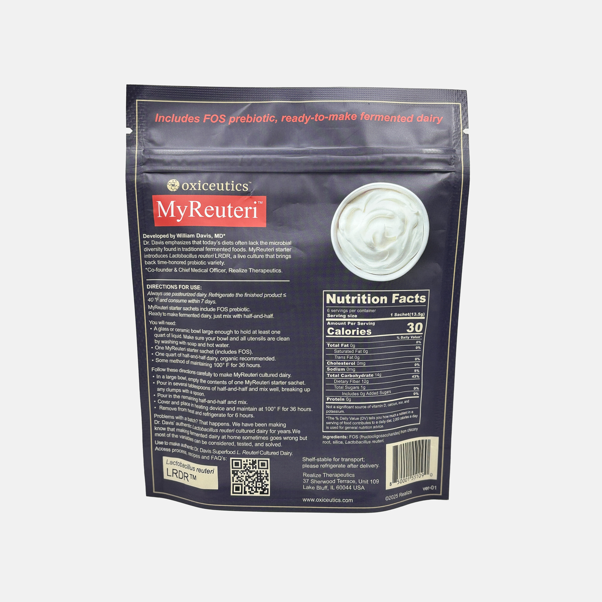 MyReuteri - L. Reuteri Fermented Dairy Starter Culture plus FOS Prebiotic