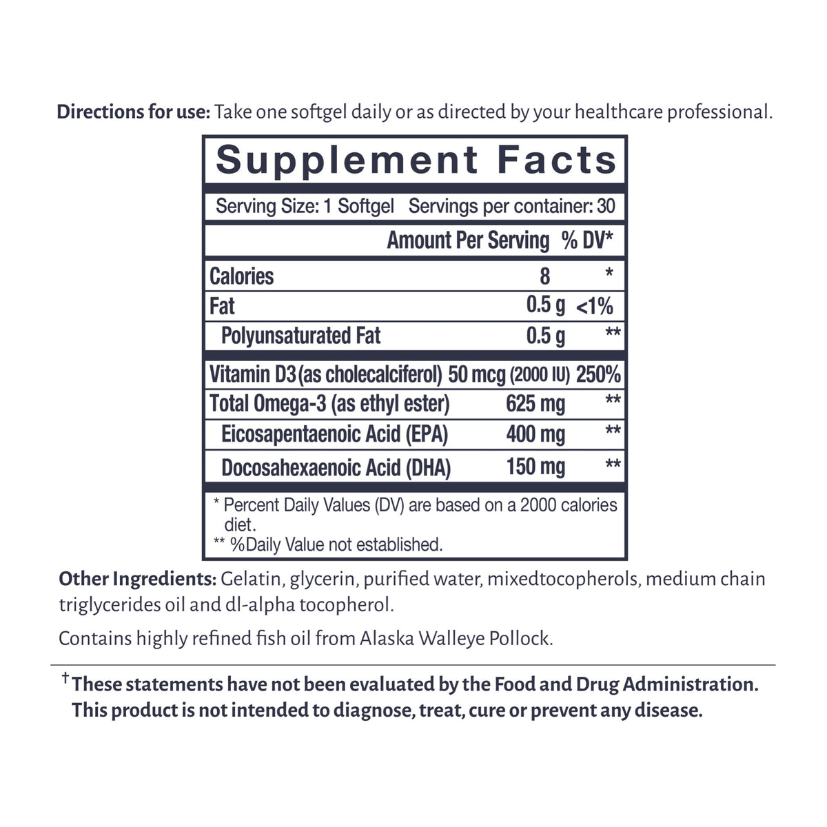 D&O Glow 2,000 IU Supplement Facts (2000 IU)
