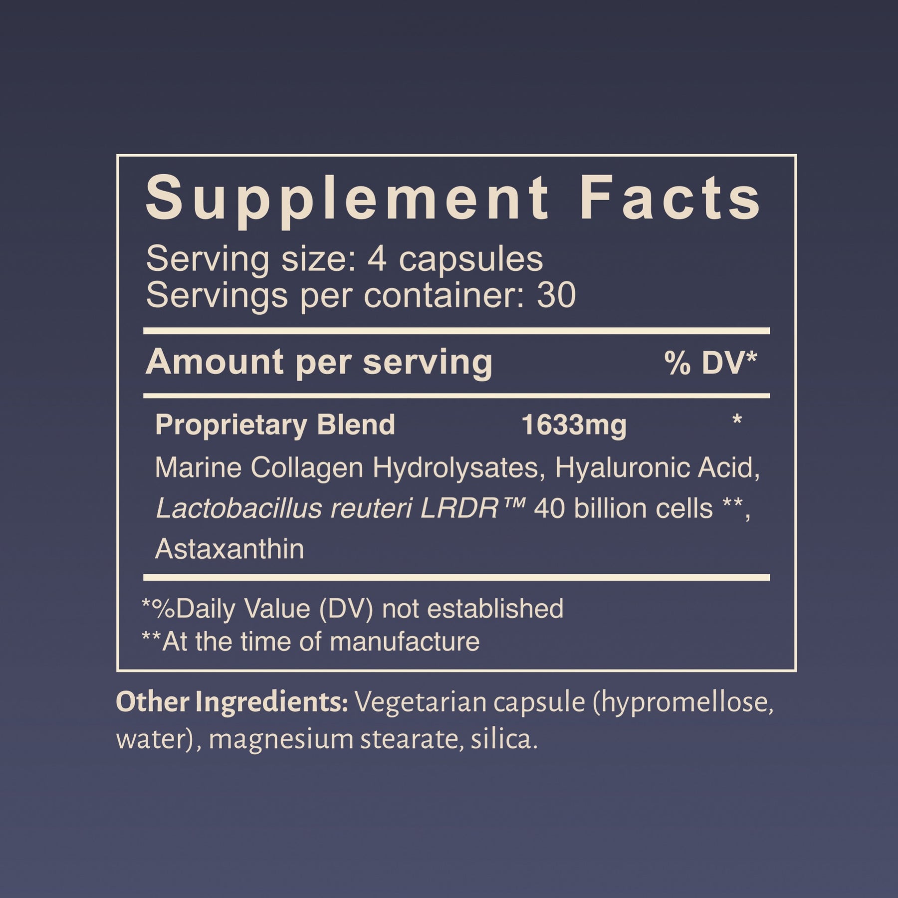 Gut to Glow Supplement Facts