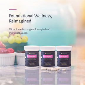Three MyCrispatus+ bottles with fruit