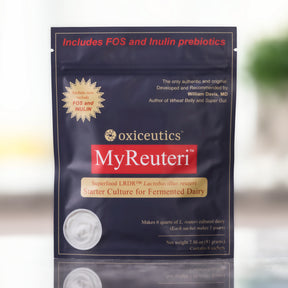 MyReuteri Starter pouch on a bright kitchen counter